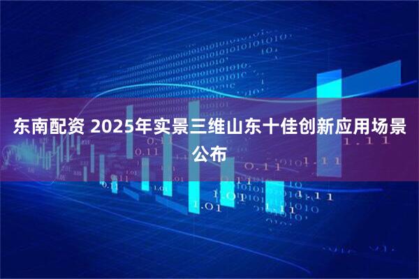 东南配资 2025年实景三维山东十佳创新应用场景公布